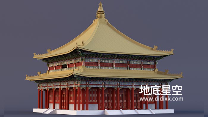 3D模型-中式古建寺庙建筑模型