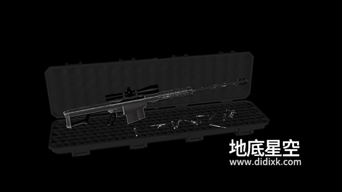 C4D模型-Barrett M82大口径狙击步枪巴雷特C4D模型