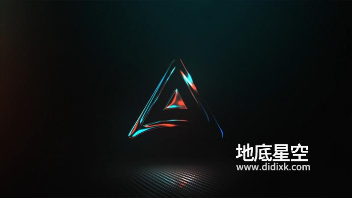 AE模板-明亮流动的色彩在标志上变幻的logo标志展示动画