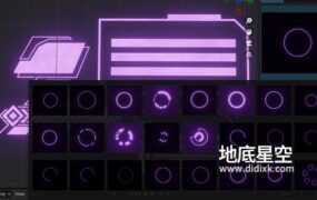 Blender插件-160个科幻HUD元素动画 Scifi Hud V1.4