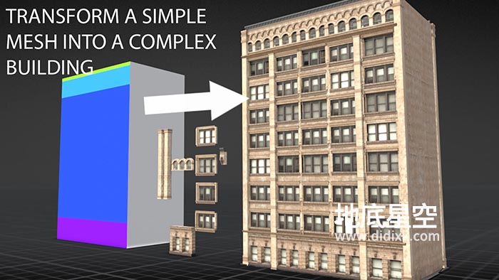 Blender插件-三维楼房建筑生成器 Blender Geometry Node Tools – Procedural Building