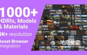 Blender插件-1000种HDRI材质模型预设库 Poly Haven Asset Browser v1.0.1