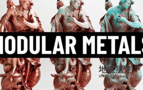 Blender插件-钢铁金属材质节点预设 Modular Metals