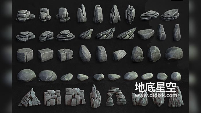 3D模型-45个石头模型
