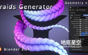 Blender插件-头发辫子制作工具 Braids Generator V2.01
