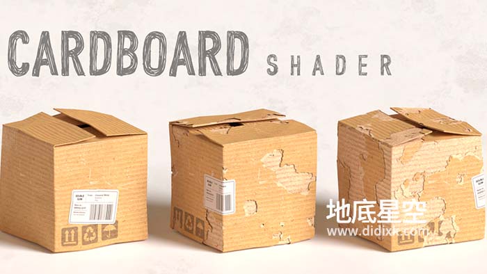 Blender插件-三维纸箱纸板着色器预设 Cardboard Shader V1.1