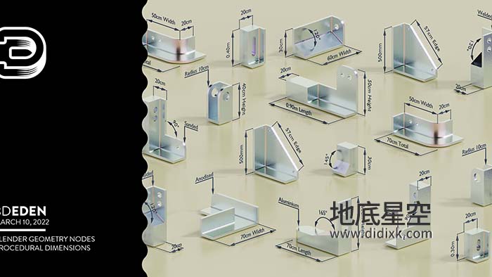 Blender插件-模型尺寸测量标注 Geometry Nodes Dimensions System V2