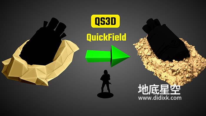 Blender插件-快速创建土壤表面效果 QuickField v1.2