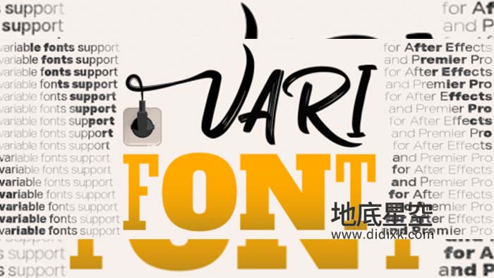 AE/PR插-字体控制变换工具件 VariFont v2.0.1 Win/Mac+使用教程