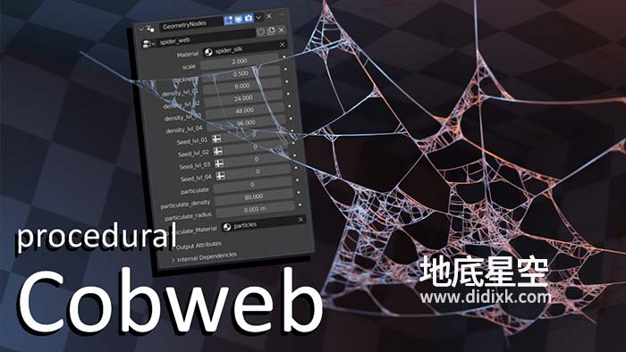 Blender插件-蜘蛛网生成器 Cobweb (spidernet) v2.1