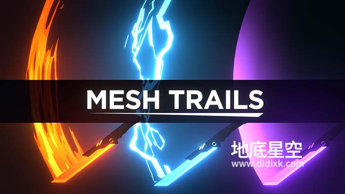 Blender插件-卡通光效路径拖尾插件 Mesh Trails V1.3.3 + 预设包