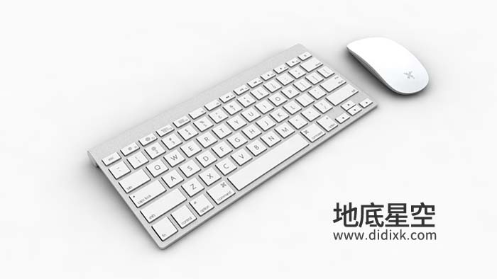 3D模型-无线鼠标键盘C4D模型