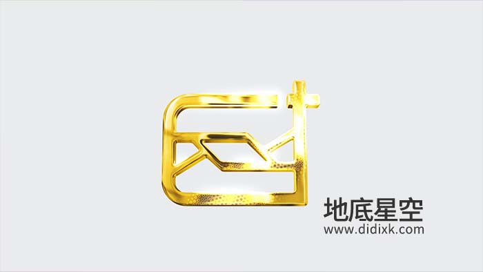 AE模板-明亮的黄金质感的logo标志展示动画