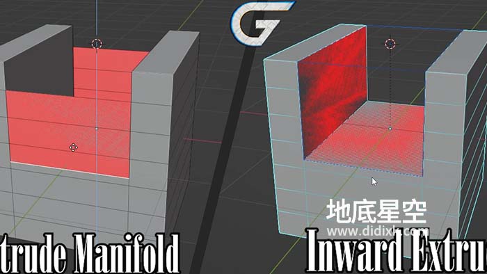 Blender插件-模型内几何形状挤出 Inward Extrude V1.0.1