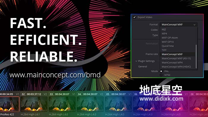 达芬奇插件-视频渲染编解码器输出 MainConcept Codec Plugin for DaVinci Resolve v1.4 CE Win