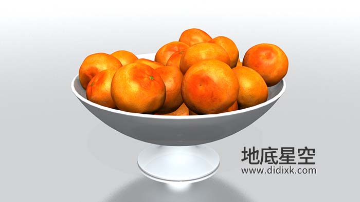 3D模型-果盘里的桔子水果C4D模型