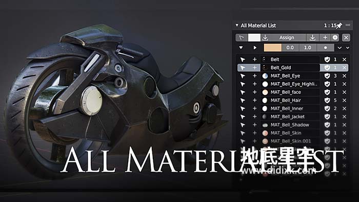 Blender插件-材质摄像机场景灯光素材列表 All Material List V2.7.4