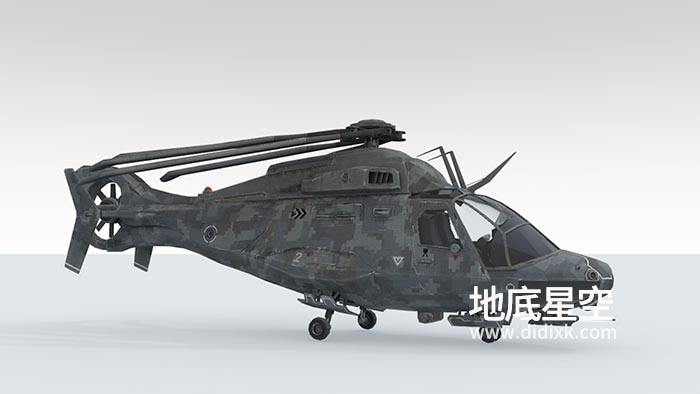 3D模型-军用侦察直升机C4D模型