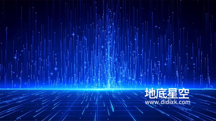 视频素材-唯美的蓝色粒子科技全息舞台LED素材