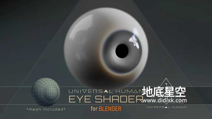 Blender预设-三维真实眼球着色器节点 Universal Human Eye Shader 1.0