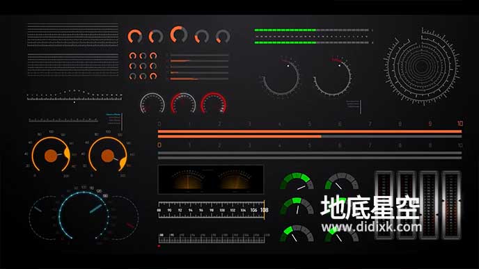 AE插件脚本-快速创建酷炫的HUD仪表盘刻度标尺图形动画 easyRulers 2 v2.02