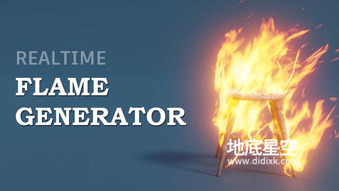 Blender预设-实时火焰燃烧特效生成器预设 Realtime Flame Generator
