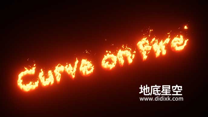 Blender预设-自定义路径火焰燃烧动画资产预设 Curve Fire V1.2