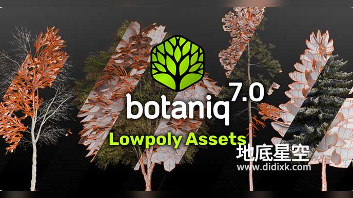 Blender预设-植物树木草地模型预设 Botaniq Tree And Grass Library V7.0.0