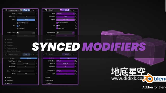 Blender插件-多模型加效果器插件 Synchronize Modifiers V2.2.0