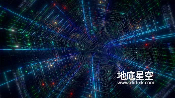 视频素材-未来感时间旅行时空隧道传送穿越科幻背景