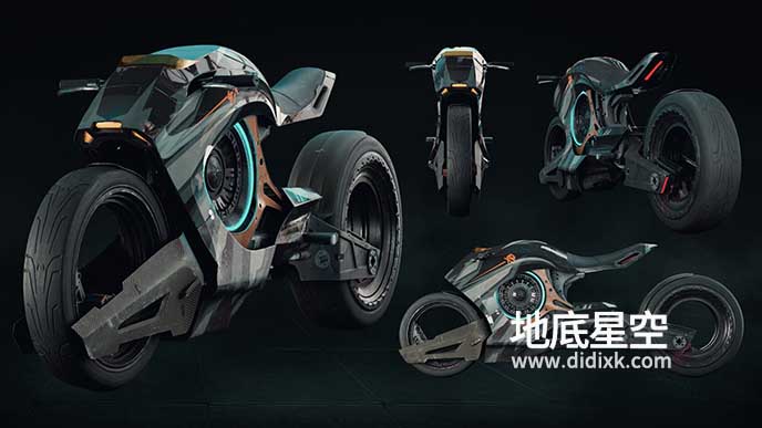 3D模型-赛博朋克摩托车