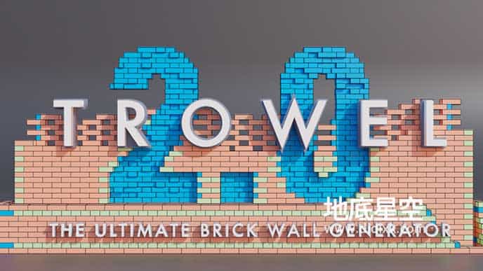 Blender插件-三维砖墙生成器 Trowel V2.2 – The Ultimate Brick Wall Generator