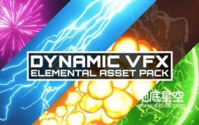 Blender预设-动漫卡通烟雾火焰闪电能量粒子特效资产 Dynamic VFX v2.1+使用教程