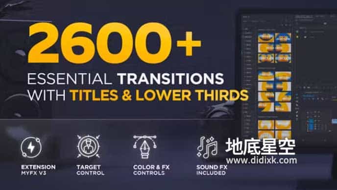 AE脚本-4200组信号损坏摄像机扭曲笔刷水墨文字标题字幕视频场转预设