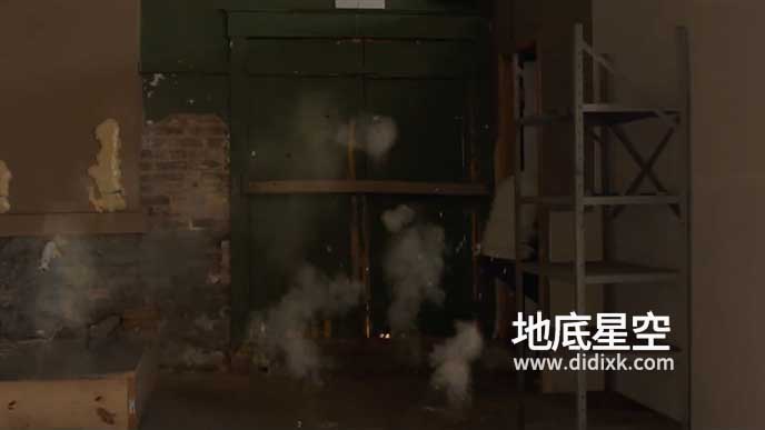 视频素材-45个4K枪战子弹击中目标混泥土灰尘飞扬动画