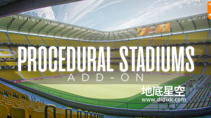 Blender插件-程序化体育馆场地生成器预设 Procedural Stadium v1.0.1