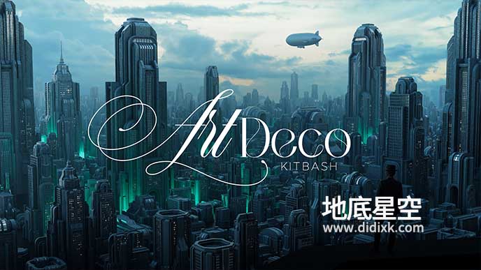 3D模型-未来城市建筑3D模型资产 Art Deco – City Kitbash