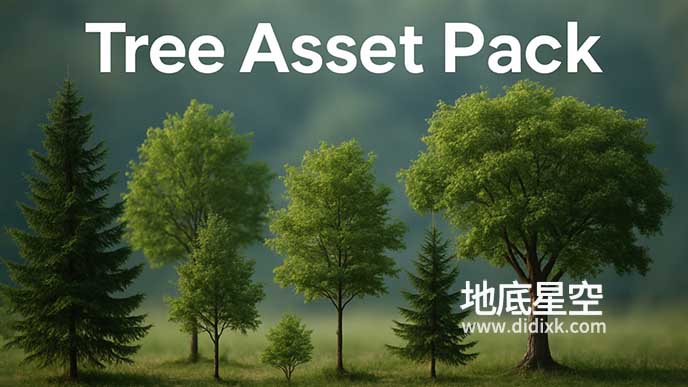 3D模型-Blender树木植物3D模型资产 Large Tree Asset Pack