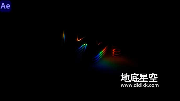 AE模板-黑暗中光效显现的logo标志开场动画