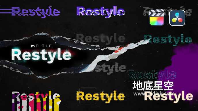 达芬奇插件-时尚动感的文字标题字幕扭曲视频混合叠加特效预设 mTitle Restyle 1+2 达芬奇插件-时尚动感的文字标题字幕扭曲视频混合叠加特效预设 mTitle Restyle 1+2