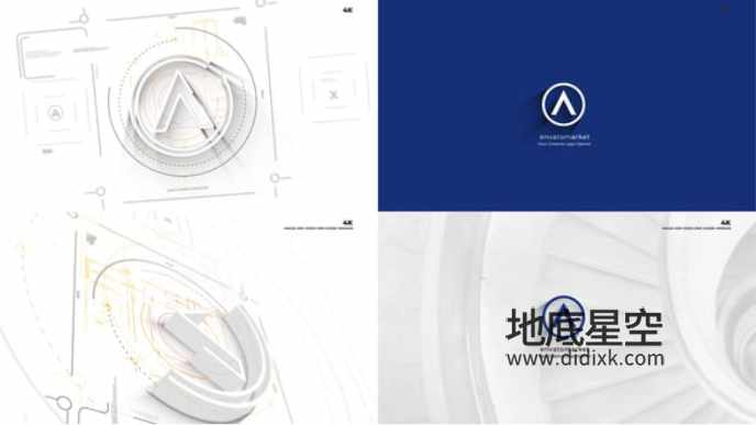 AE模板-从草图蓝图到建筑架构过程的创意3D标志动画