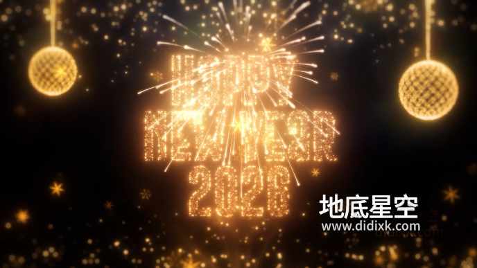 AE模板-2026年新年元旦烟花粒子视频开场片头 Happy New Year 2026