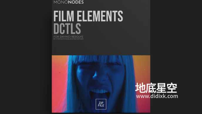 达芬奇预设-模拟电影胶片效果DCTL节点预设 Mononodes Film Elements V2.0 DCTLS
