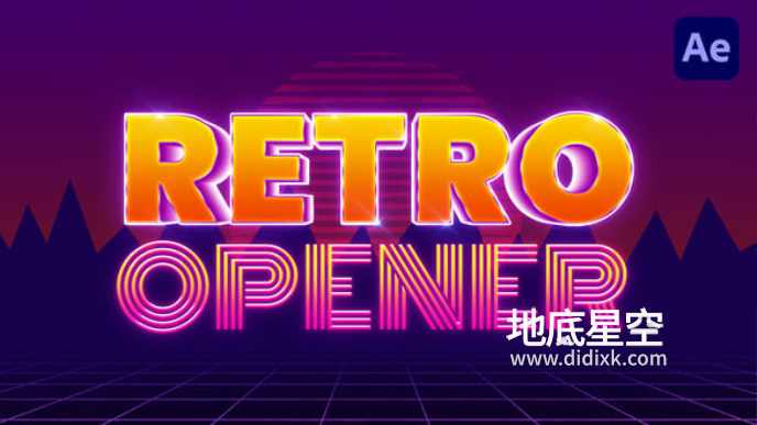 AE模板-80年代复古风格卡点节拍的视频图文展示动画