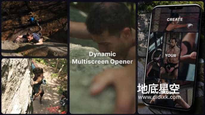 AE模板-时尚动感的多屏影像排版展示动画