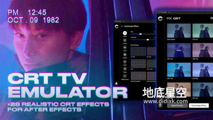AE脚本-复古老电视机视觉特效 CRT TV Emulator 1.0.0 含使用教程