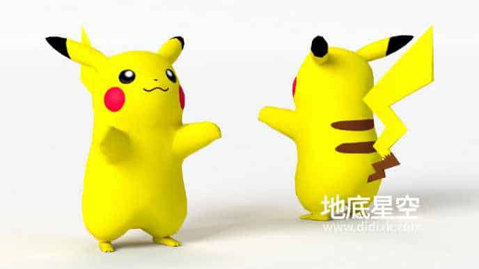 3D模型-口袋精灵皮卡丘C4D模型 Pikachu