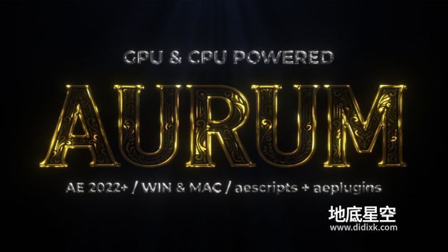 AE插件-金属质感特效模拟插件 Aescripts Aurum V1.0 + 使用教程