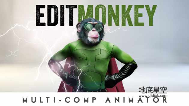AE脚本-多图层运动一键处理动画 Aescripts EditMonkey V1.12
