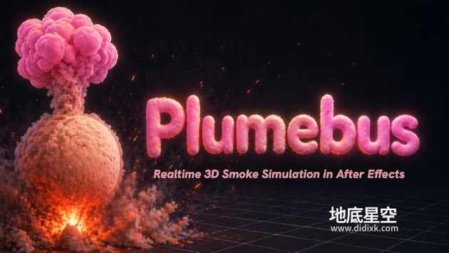 AE插件-实时模拟3D烟雾火焰爆炸粒子效果 Plumebus V1.0.0 Win/Mac